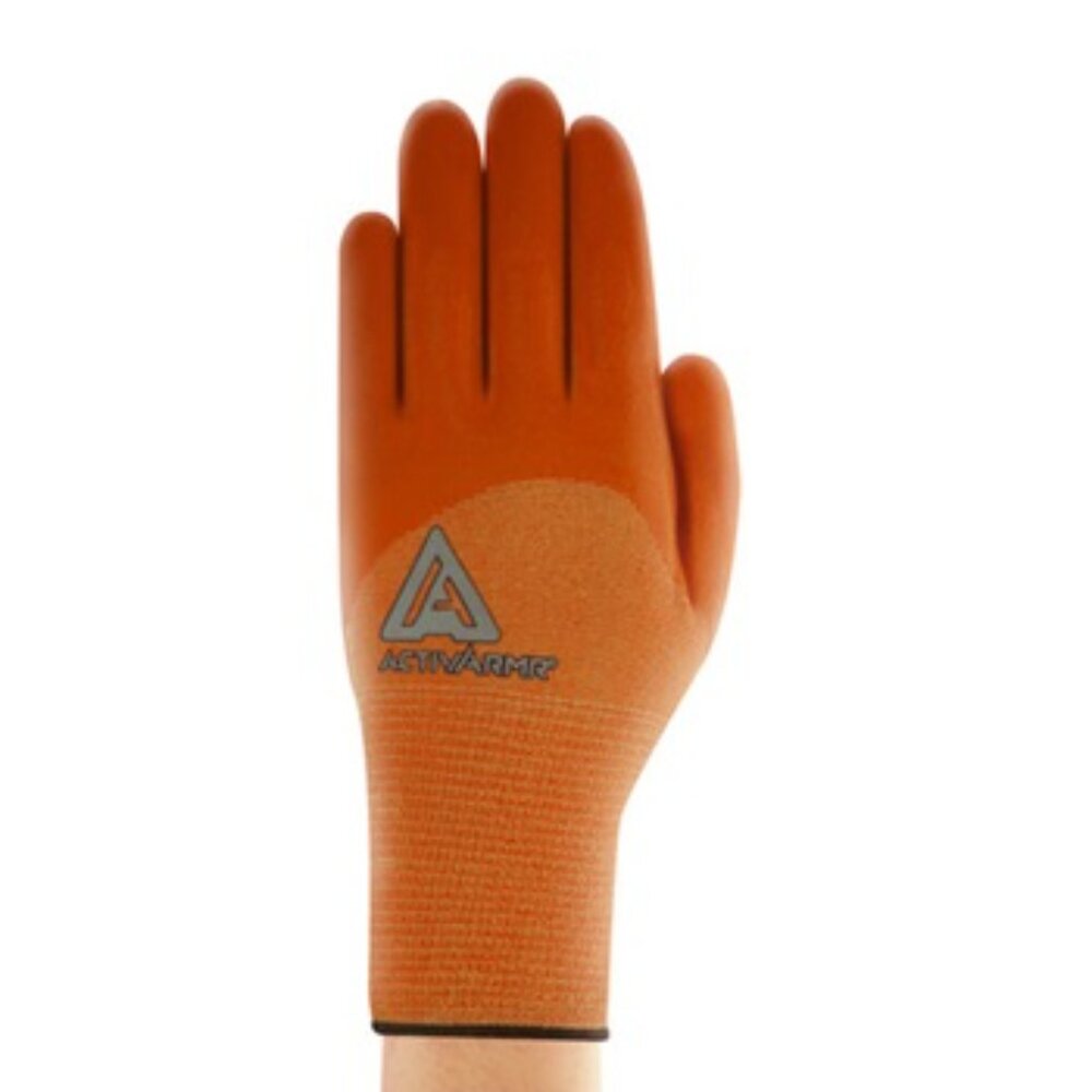 Ansell Size 9 Orange ActivArmr Knitted 3/4 Dipped Cut Resistant Gloves
